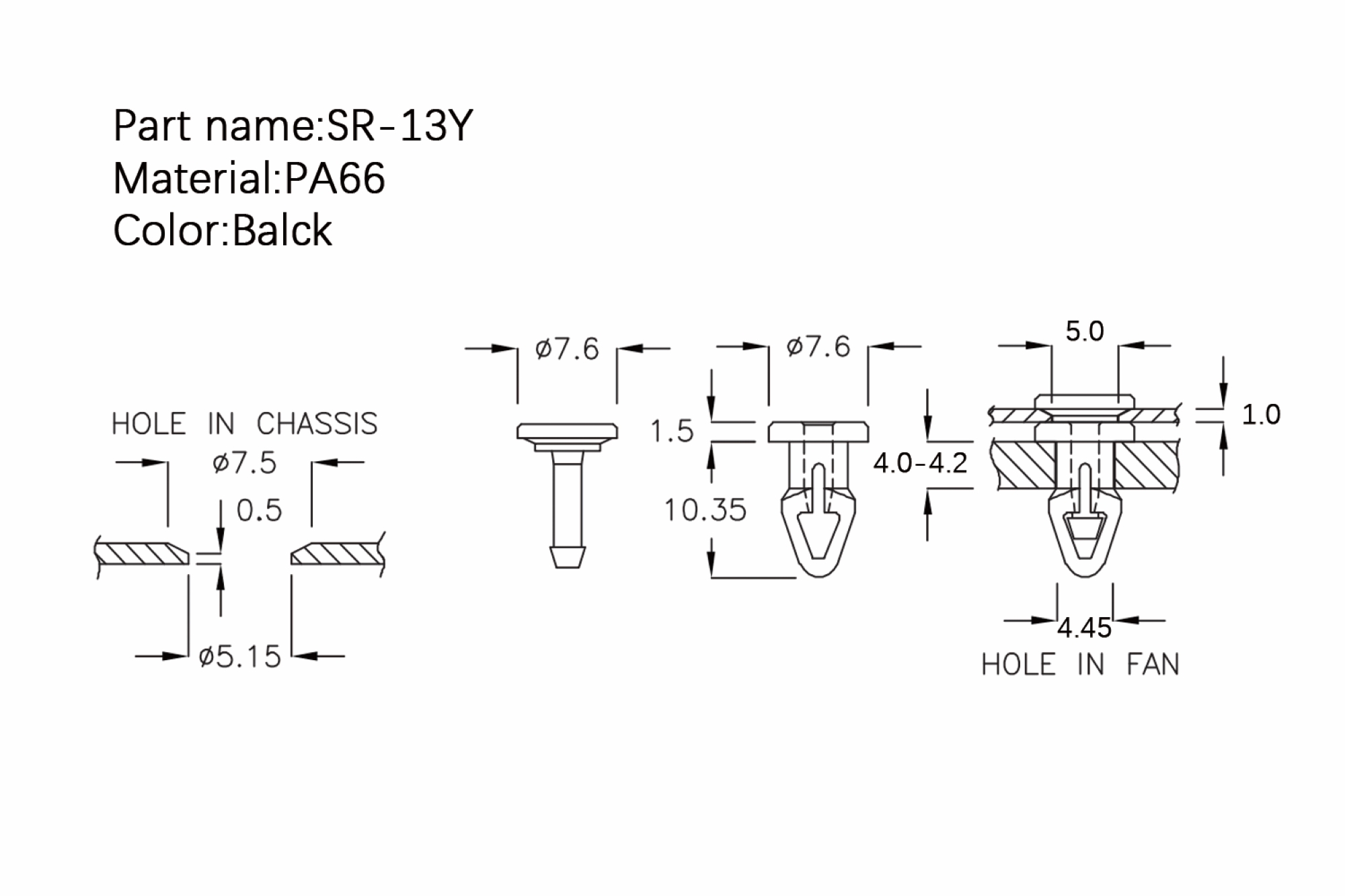 Fan Rivet SR-13Y